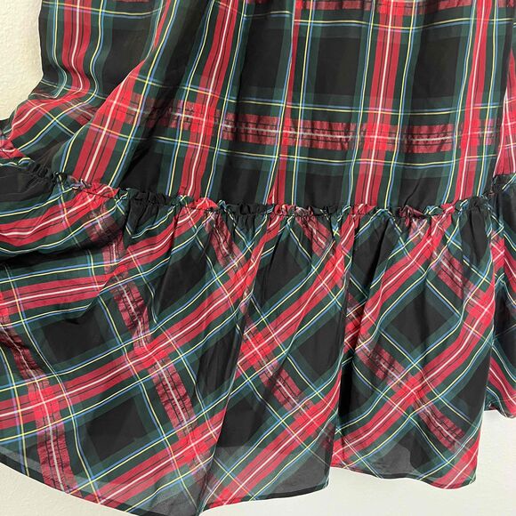 Vineyard Vines Sz XS Apres Midi Dress Tartan Plaid Smocked Bodice Ruffle Detail - Picture 8 of 11
